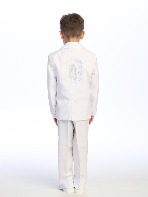 Boys White MARIA Embroidered Christening Baptism Suit 2T-12